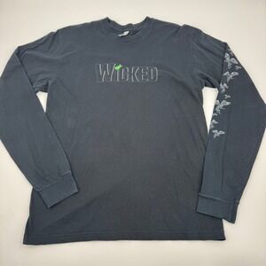 American Apparel Standard American WICKED Black Long Sleeve T Shirt Men's Size L